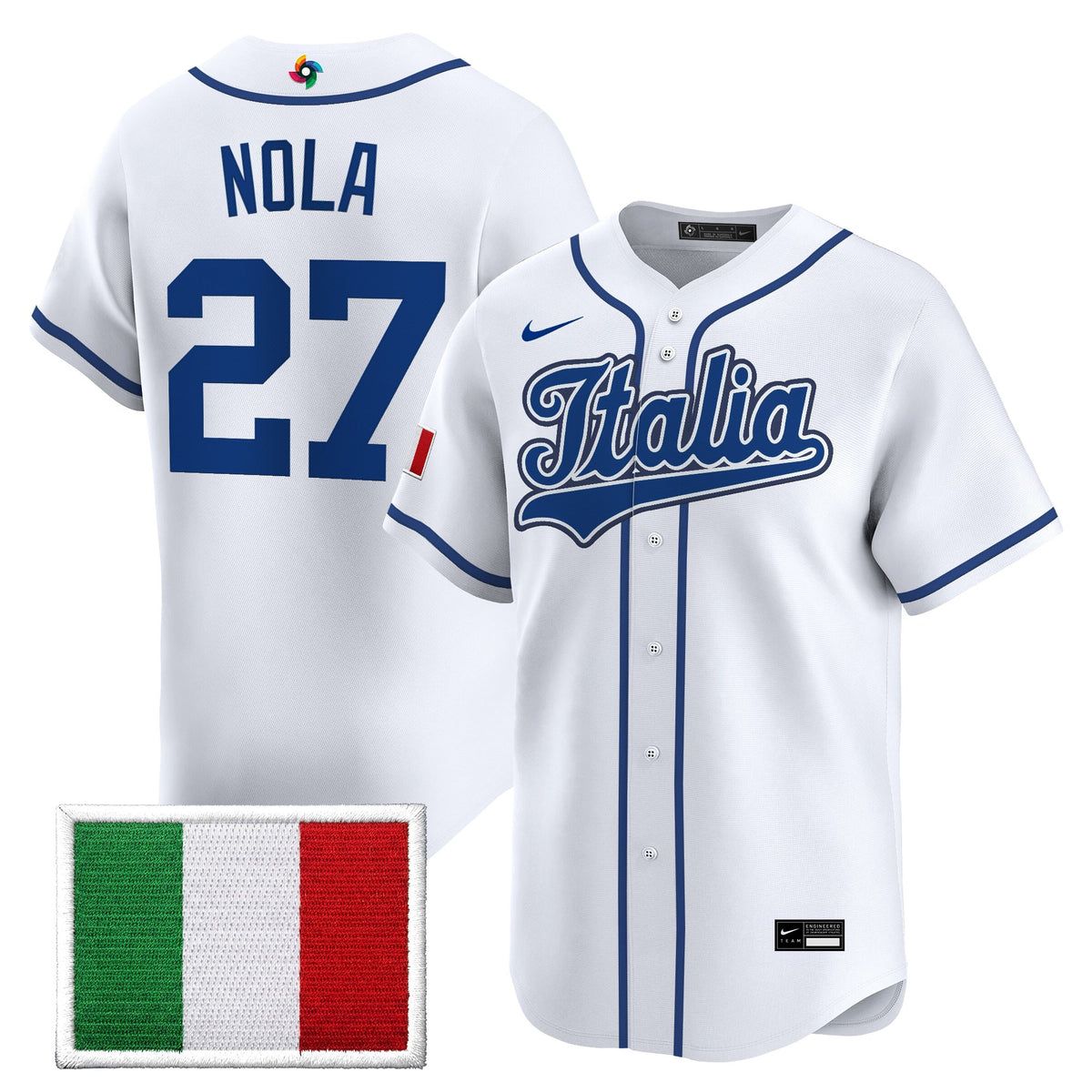 Men's Team Italy 2026 World Baseball Classic Vapor Premier Jersey - All Stitched