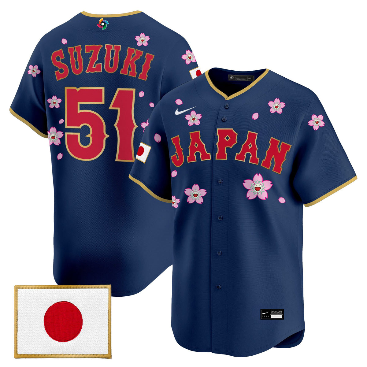 Men's Team Japan World Baseball Classic x Takashi Murakami Vapor Premier Jersey - Stitched