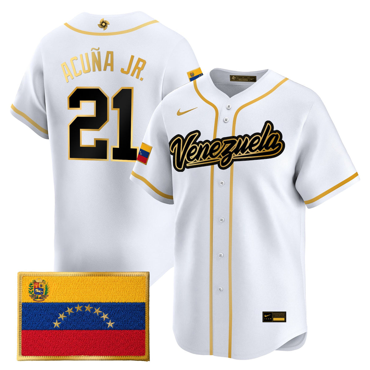 Men's Team Venezuela World Baseball Classic Gold Vapor Premier Jersey - All Stitched