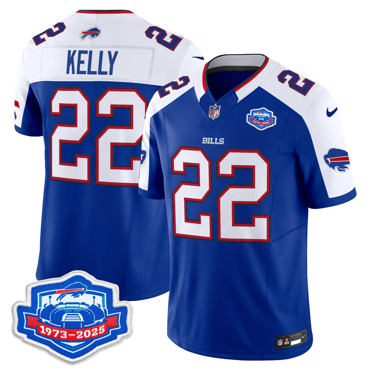 Men's Buffalo Bills 1973 - 2025 Farewell Season Patch Vapor Limited Jersey - All Stitched