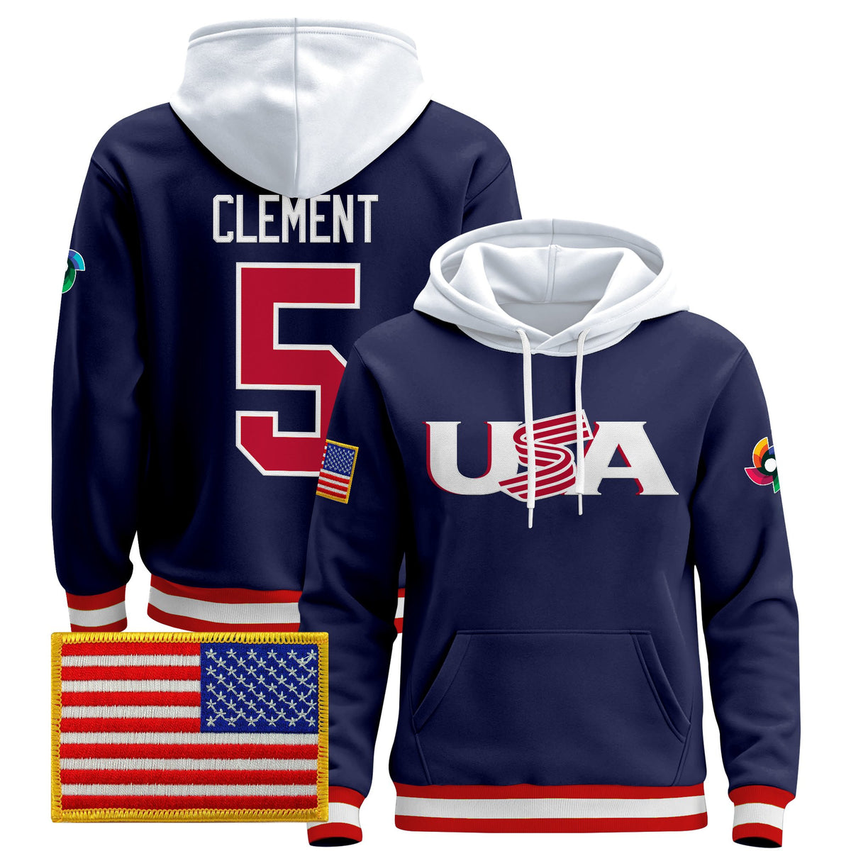 Men's Team USA 2026 World Baseball Classic Vapor Premier Hoodie Jersey - All Stitched