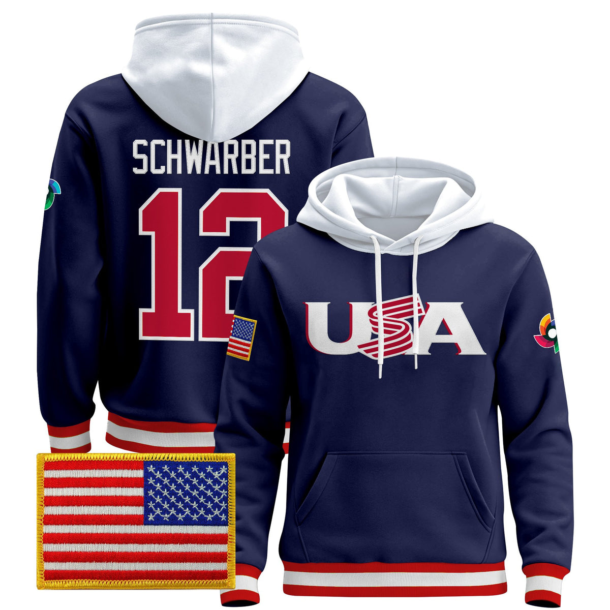 Men's Team USA 2026 World Baseball Classic Vapor Premier Hoodie Jersey - All Stitched