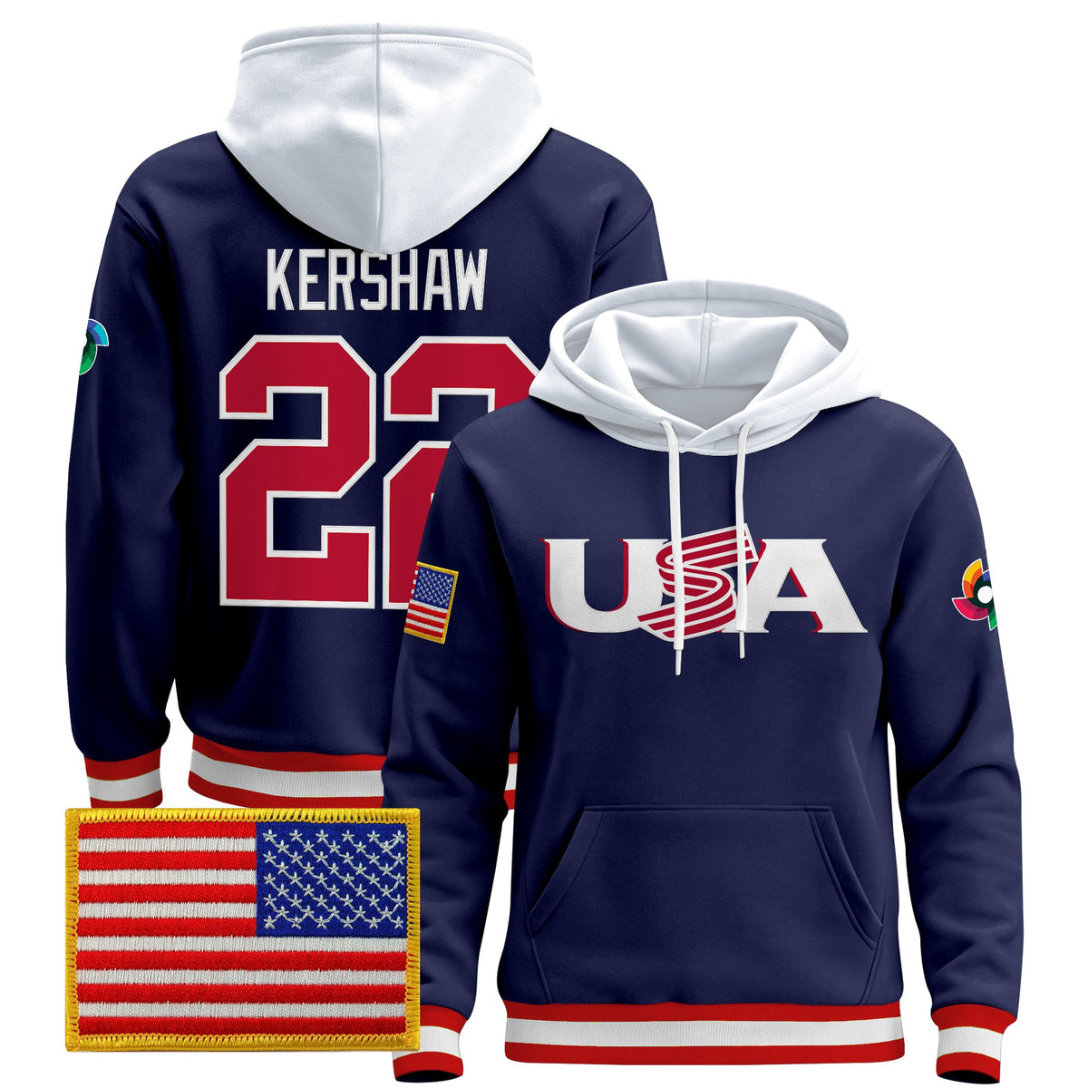 Men's Team USA 2026 World Baseball Classic Vapor Premier Hoodie Jersey - All Stitched