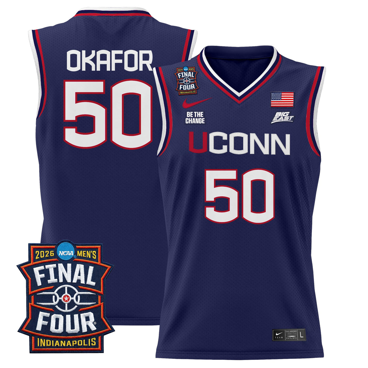 Men's UConn Huskies 2026 Final Four Patch Basketball Jersey - All Stitched