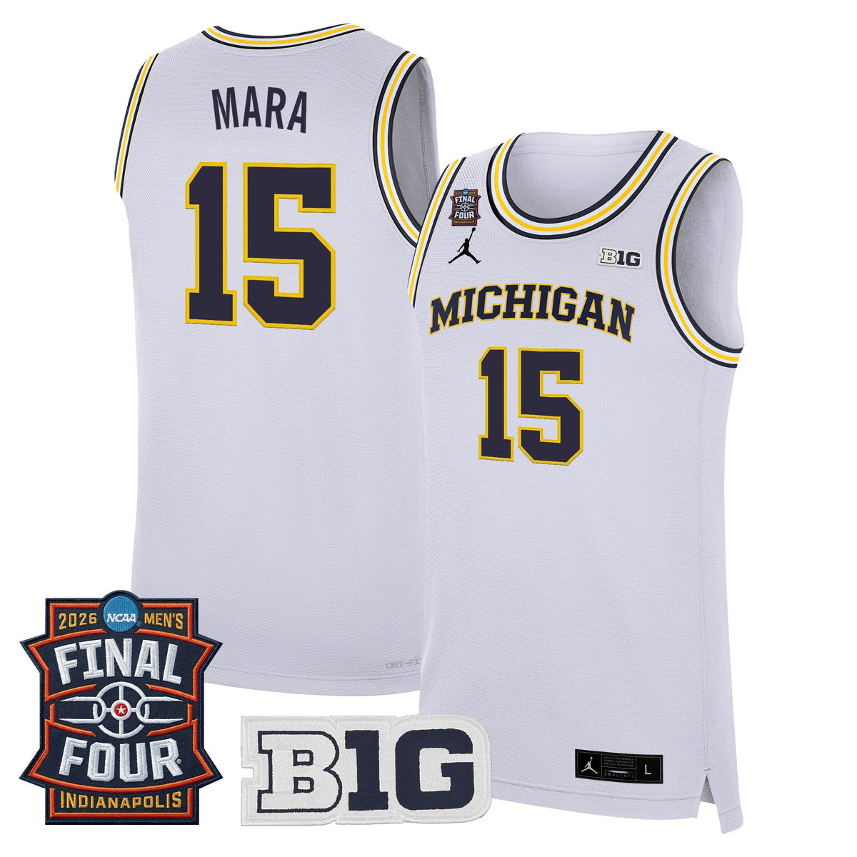 Men's Michigan Wolverines 2026 Final Four Patch Basketball Jersey - All Stitched