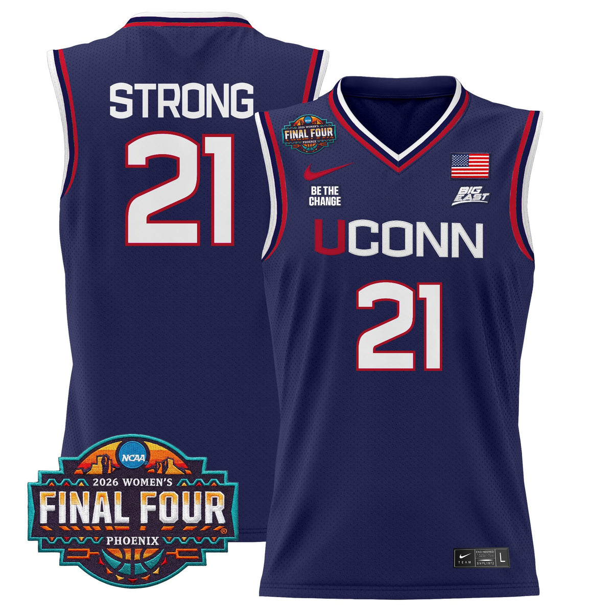 Men's Size - UConn Huskies 2026 Women's Tournament Final Four Basketball Jersey - All Stitched