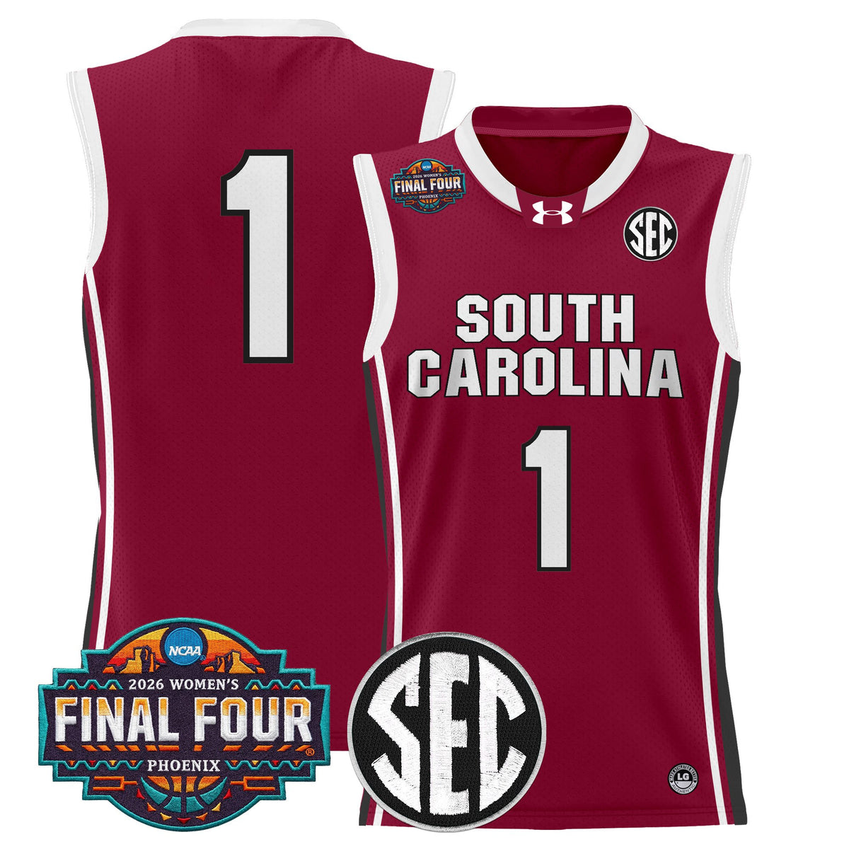 Men's Size South Carolina Gamecocks 2026 Women's Tournament Final Four Basketball Jersey - All Stitched