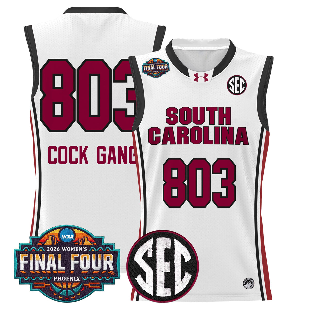 Men's Size South Carolina Gamecocks 2026 Women's Tournament Final Four Basketball Jersey - All Stitched