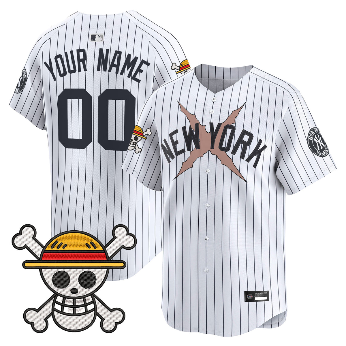 New York Yankees x One Piece Vapor Premier Limited Custom Jersey - Stitched