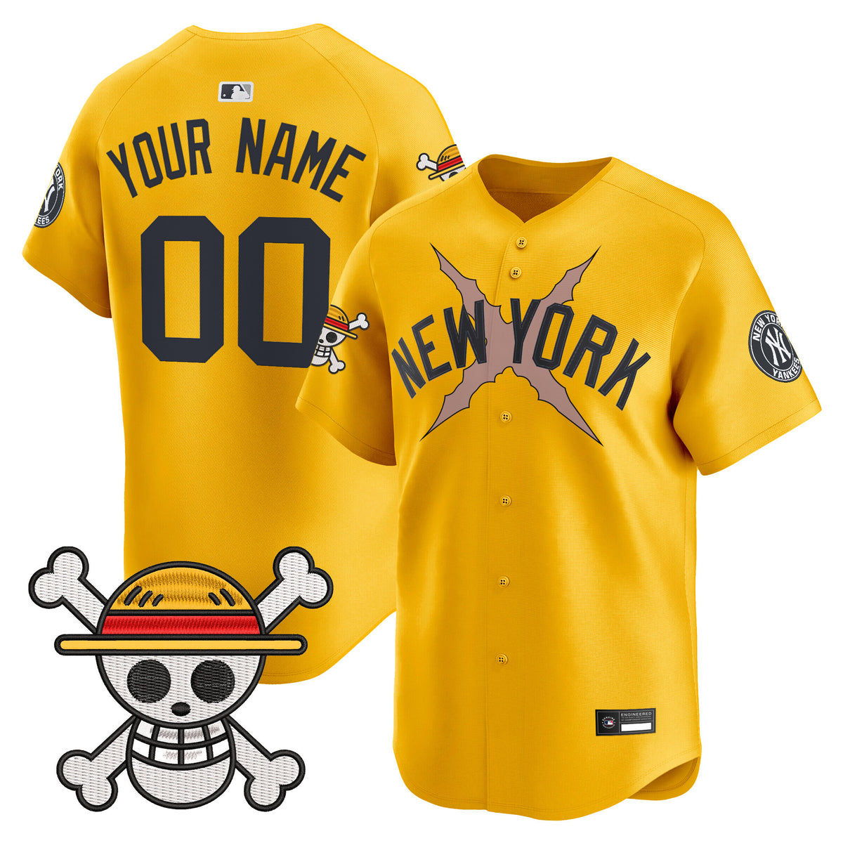New York Yankees x One Piece Vapor Premier Limited Custom Jersey - Stitched