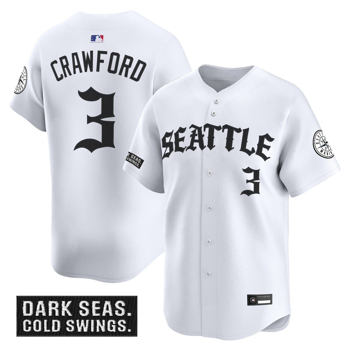 Men's Seattle Mariners 'Old English Edition' Vapor Premier Limited Jersey - All Stitched