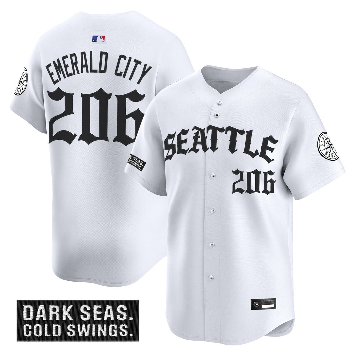 Men's Seattle Mariners 'Old English Edition' Vapor Premier Limited Jersey - All Stitched