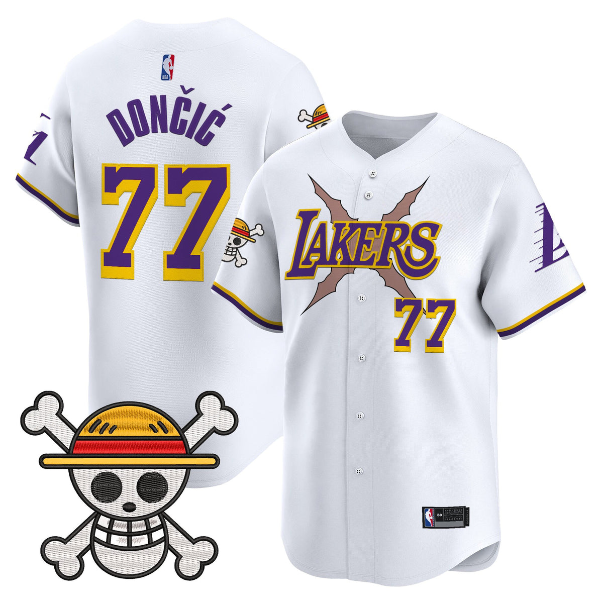 Men's Los Angeles Lakers x One Piece Vapor Baseball Jersey - Stitched