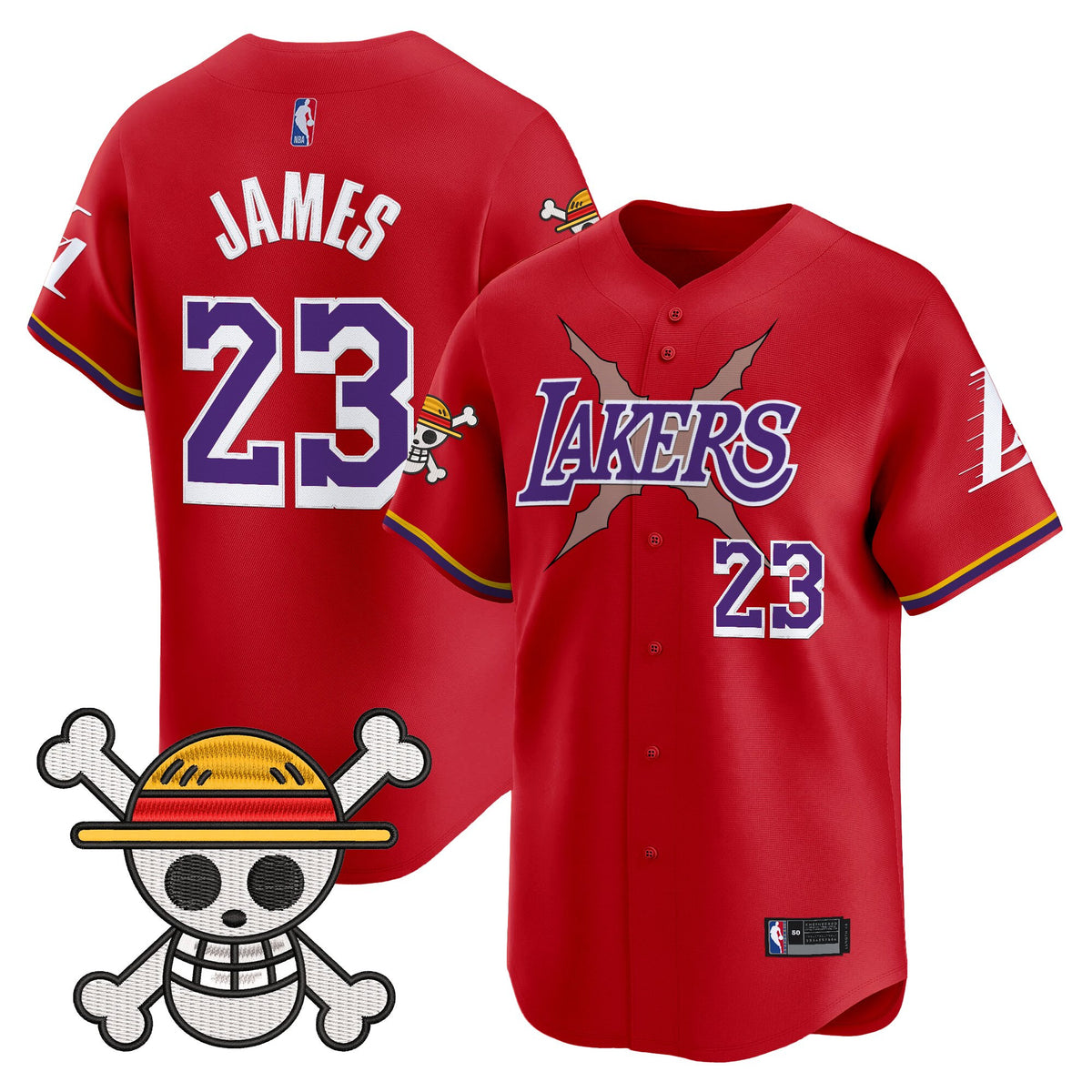 Men's Los Angeles Lakers x One Piece Vapor Baseball Jersey - Stitched