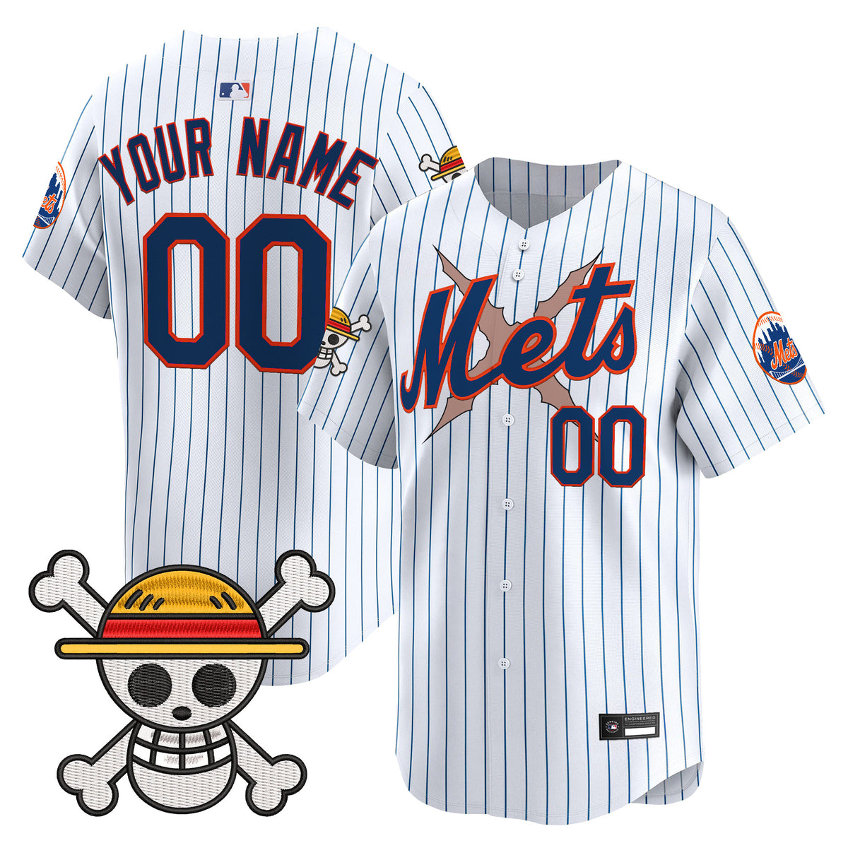 New York Mets x One Piece Vapor Premier Limited Custom Jersey - Stitched
