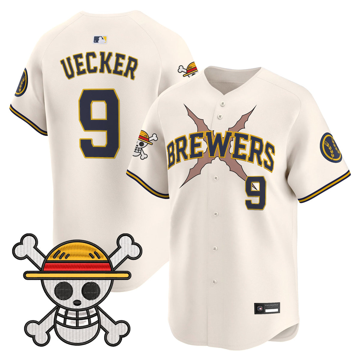 Men's Milwaukee Brewers x One Piece Vapor Premier Limited Jersey - Stitched