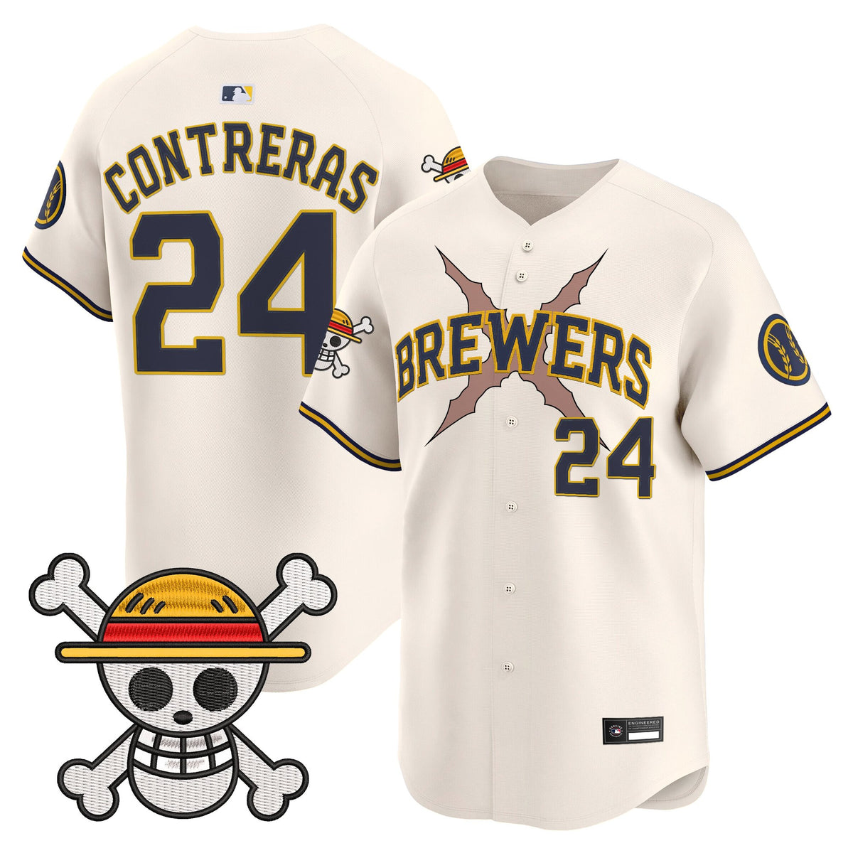 Men's Milwaukee Brewers x One Piece Vapor Premier Limited Jersey - Stitched