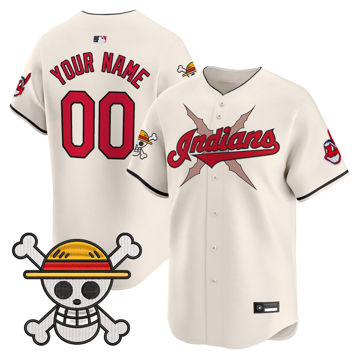 Cleveland Indians x One Piece Vapor Premier Limited Custom Jersey - Stitched