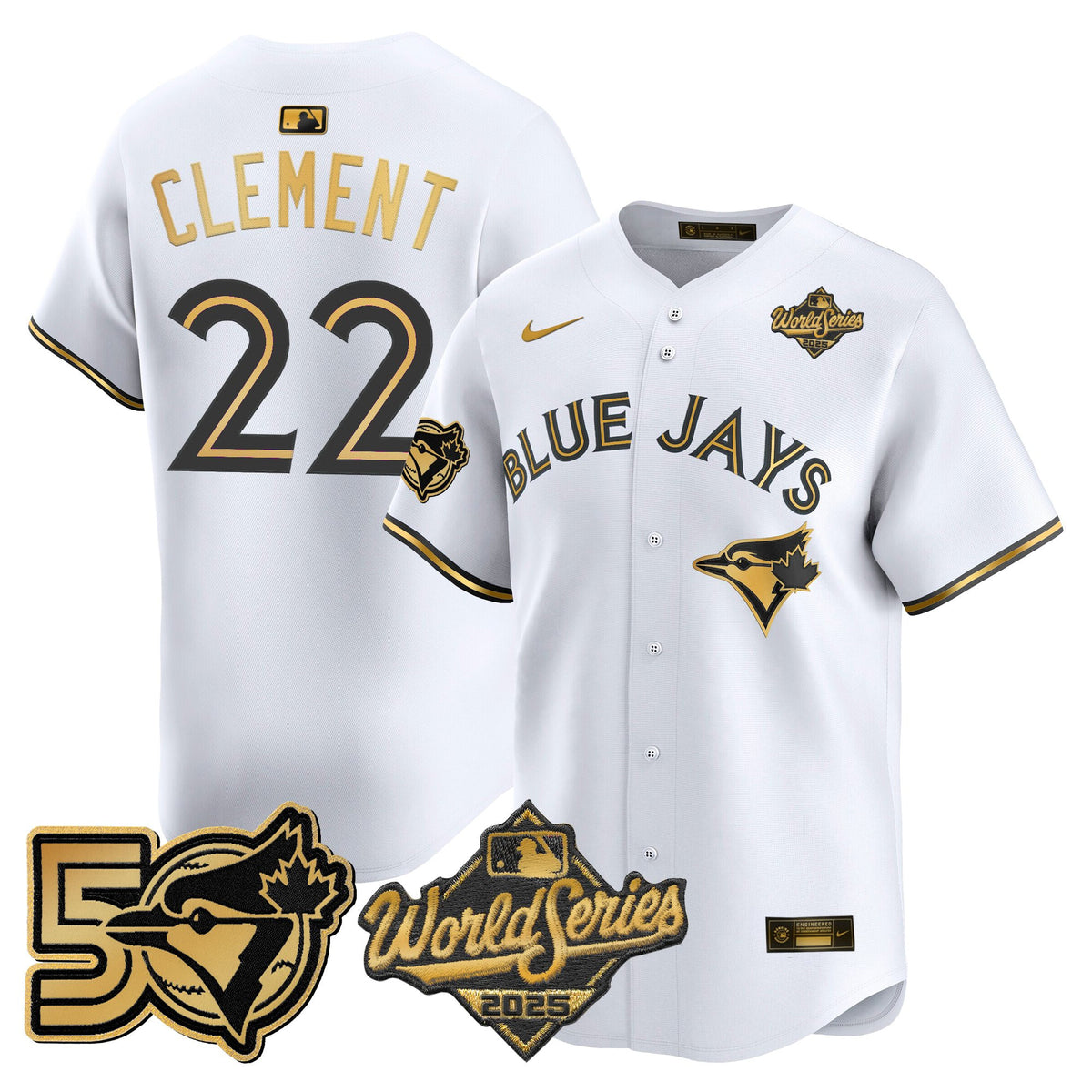 Men's Toronto Blue Jays 2025 World Series Vapor Premier Limited Jersey - 50 Seasons Patch - All Stitched