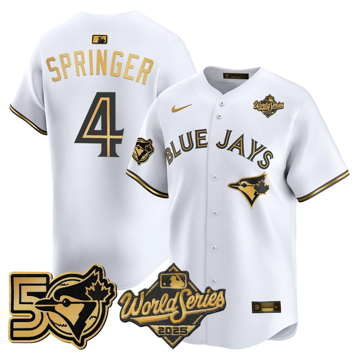 Men's Toronto Blue Jays 2025 World Series Vapor Premier Limited Jersey - 50 Seasons Patch - All Stitched