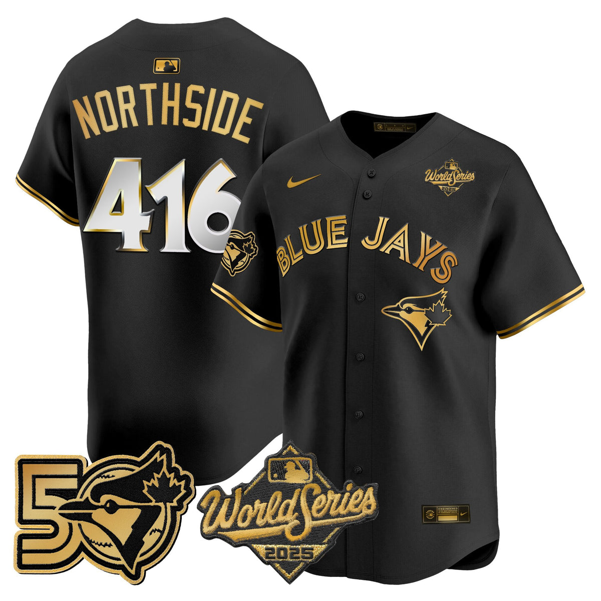 Men's Toronto Blue Jays 2025 World Series Vapor Premier Limited Jersey - 50 Seasons Patch - All Stitched