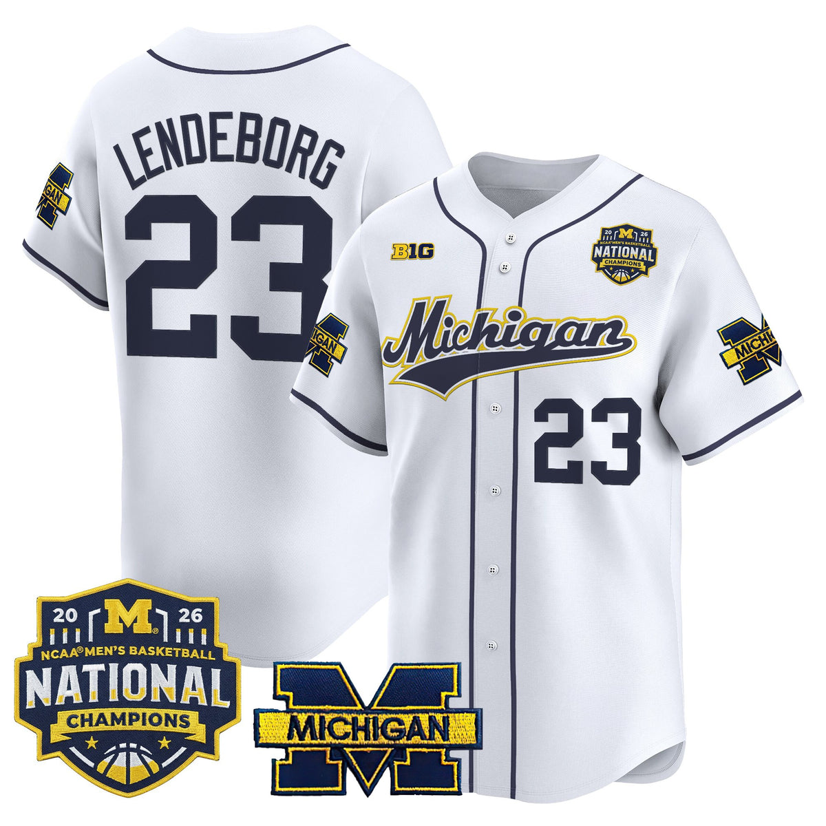 Men's Michigan Wolverines 2026 National Champions Patch Vapor Baseball Jersey - All Stitched