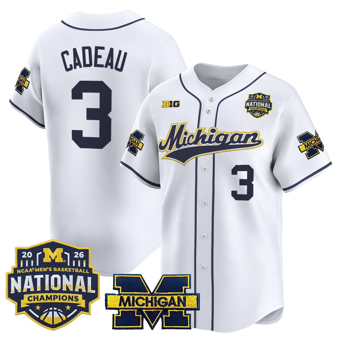 Men's Michigan Wolverines 2026 National Champions Patch Vapor Baseball Jersey - All Stitched