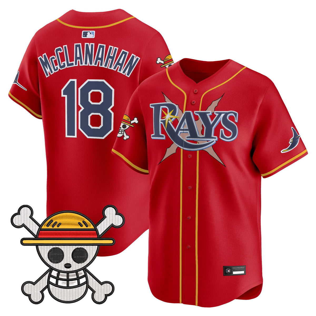 Men's Tampa Bay Rays x One Piece Vapor Premier Limited Jersey - Stitched