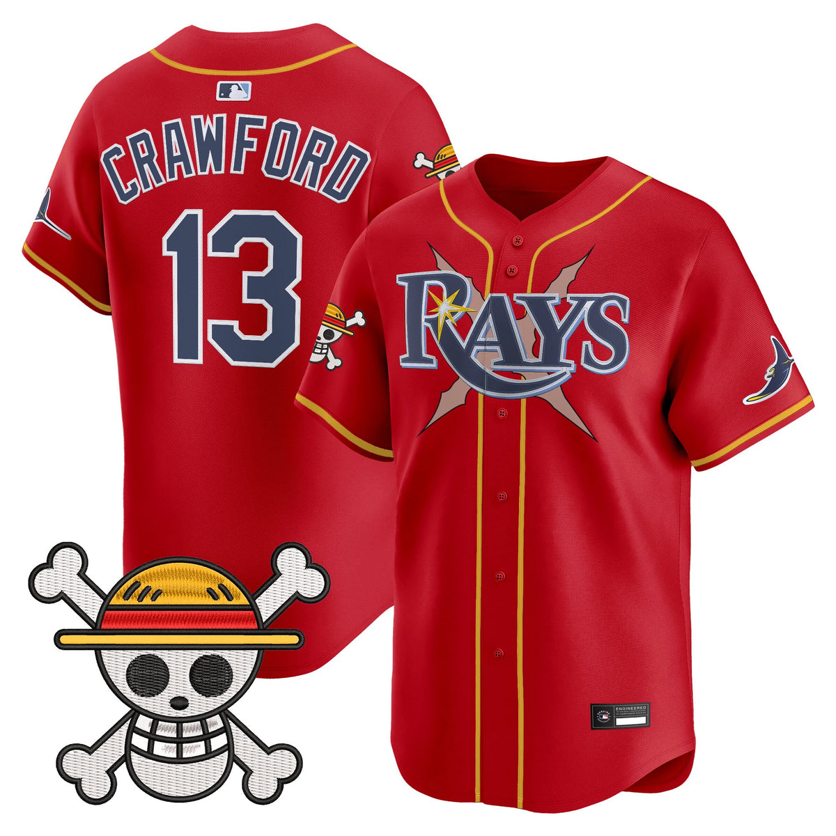 Men's Tampa Bay Rays x One Piece Vapor Premier Limited Jersey - Stitched