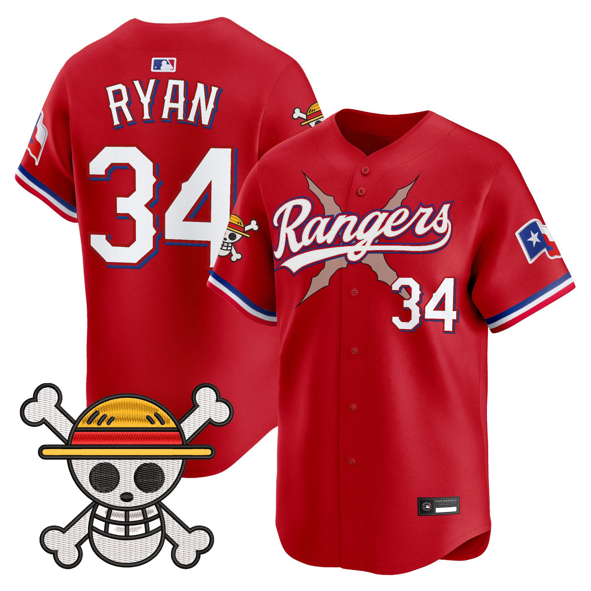 Men's Texas Rangers x One Piece Vapor Premier Limited Jersey - Stitched