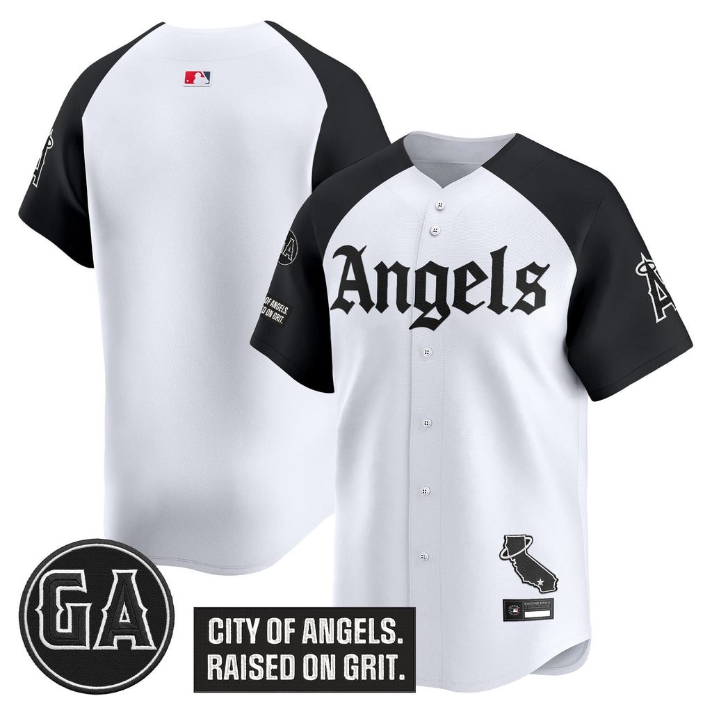 Men's Los Angeles Angels 'Garret Anderson Tribute Patch' Vapor Premier Limited Jersey - Gothic Edition - All Stitched