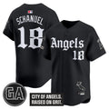 Men's Los Angeles Angels 'Garret Anderson Tribute Patch' Vapor Premier Limited Jersey - Gothic Edition - All Stitched