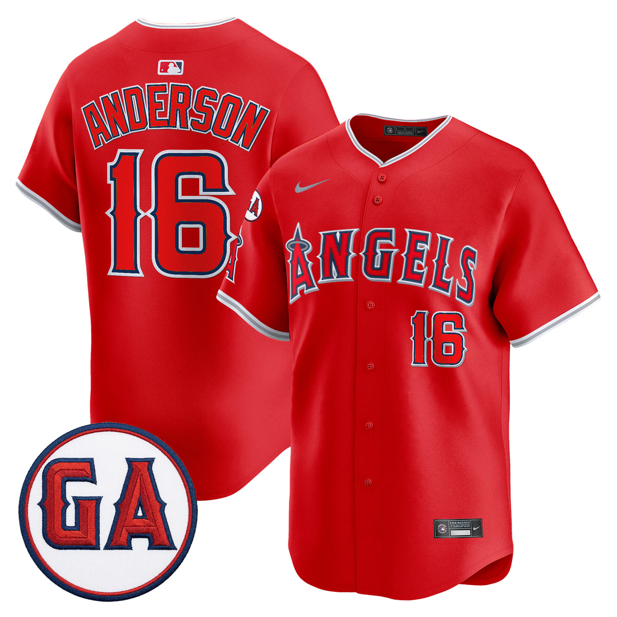 Men's Los Angeles Angels 'Garret Anderson Tribute Patch' Vapor Premier Limited Jersey - All Stitched