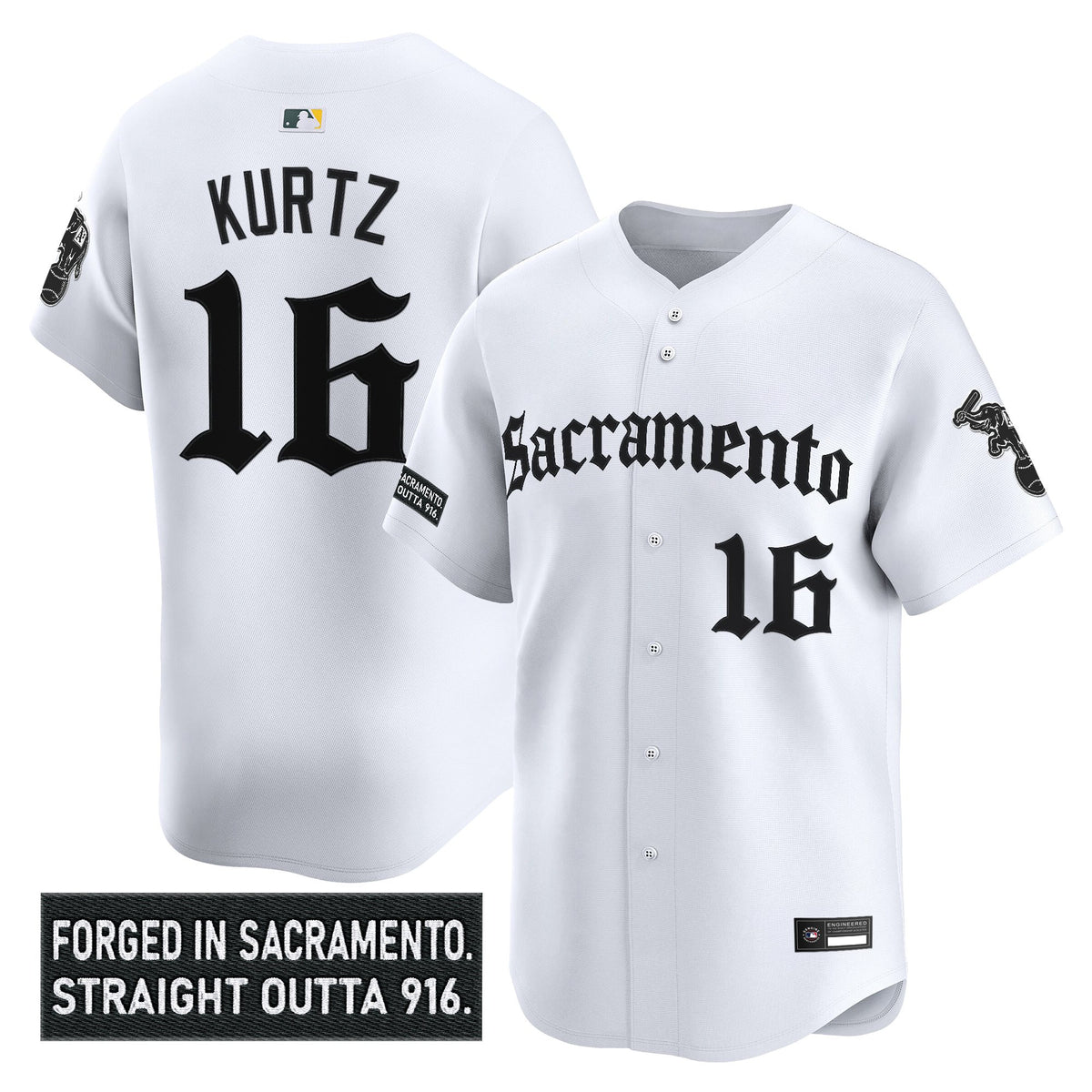 Men's Athletics 'Sacramento Gothic Edition' Vapor Premier Limited Jersey - All Stitched