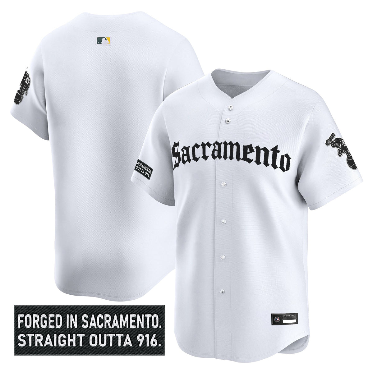 Men's Athletics 'Sacramento Gothic Edition' Vapor Premier Limited Jersey - All Stitched