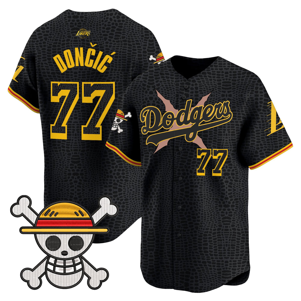 Men's Los Angeles Dodgers x One Piece x Mamba Vapor Premier Limited Jersey - Stitched