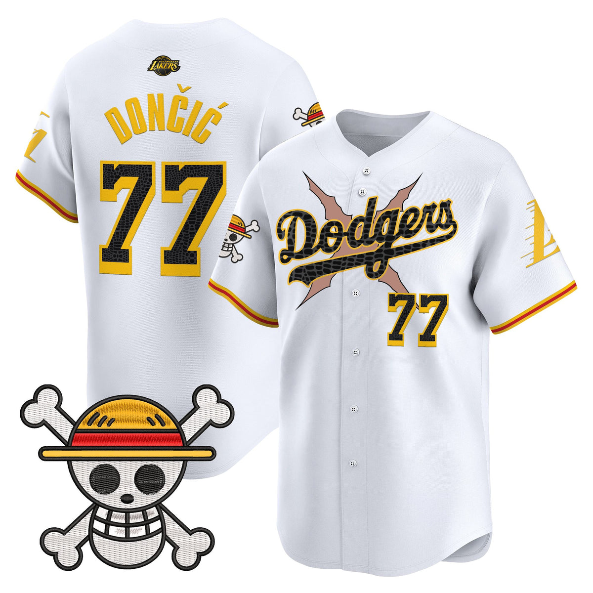 Men's Los Angeles Dodgers x One Piece x Mamba Vapor Premier Limited Jersey - Stitched