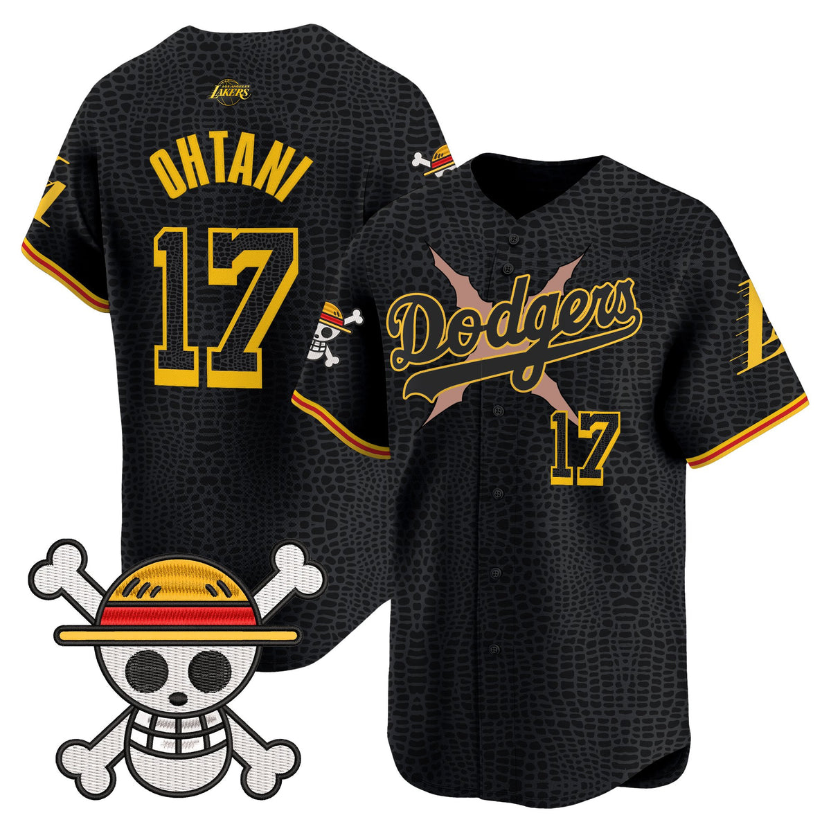 Men's Los Angeles Dodgers x One Piece x Mamba Vapor Premier Limited Jersey - Stitched