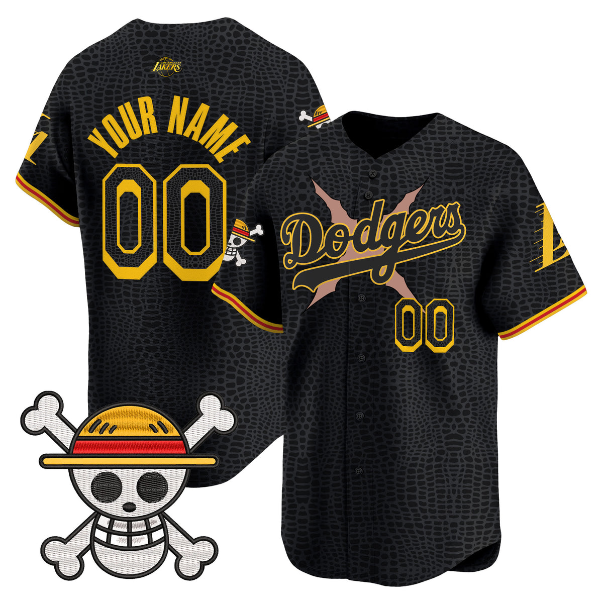 Los Angeles Dodgers x One Piece x Mamba Vapor Premier Limited Custom Jersey - Stitched