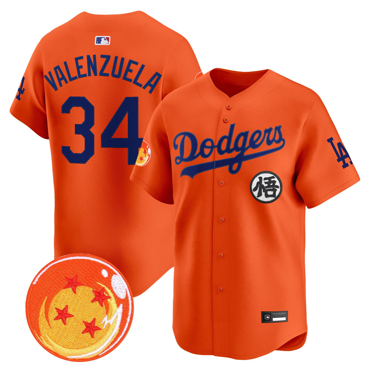 Men's Los Angeles Dodgers x Dragon Ball Vapor Premier Limited Jersey - Stitched