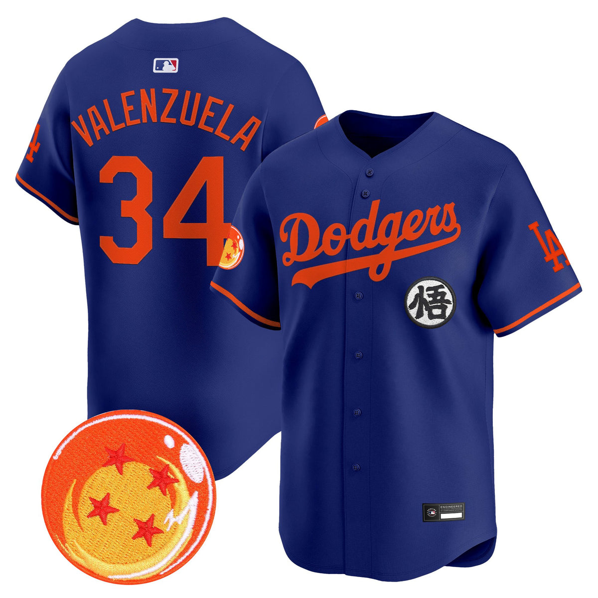 Men's Los Angeles Dodgers x Dragon Ball Vapor Premier Limited Jersey - Stitched