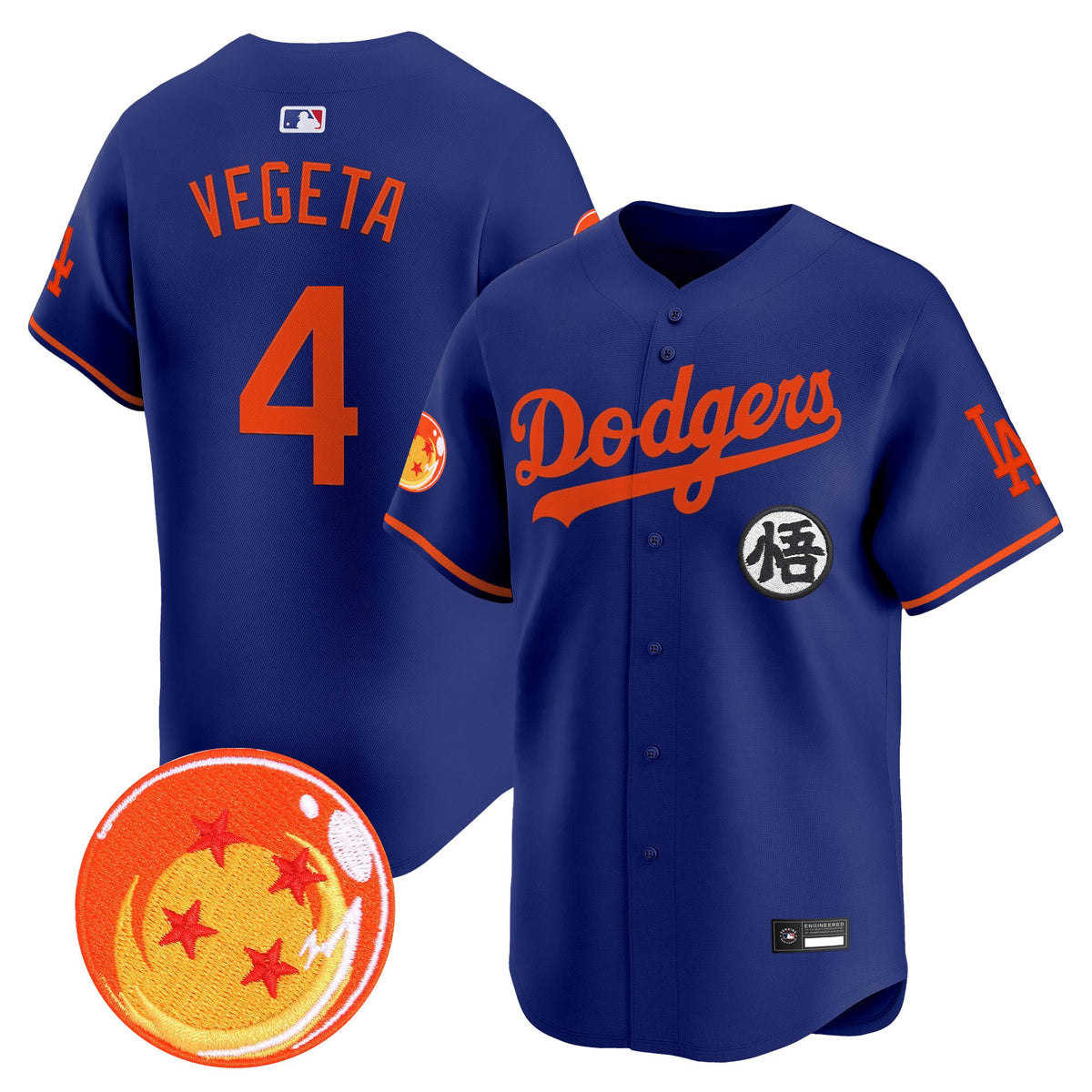 Men's Los Angeles Dodgers x Dragon Ball Vapor Premier Limited Jersey - Stitched