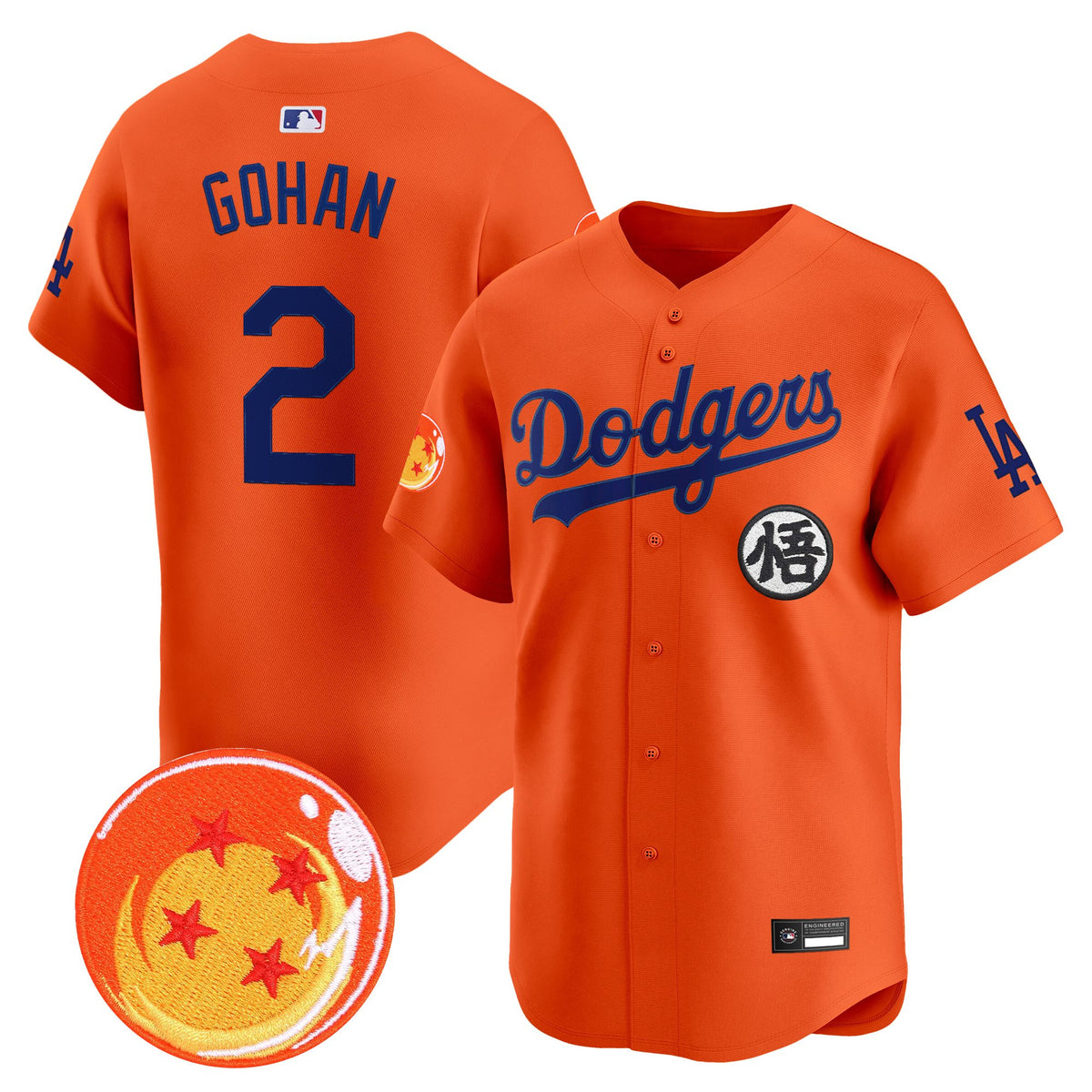 Men's Los Angeles Dodgers x Dragon Ball Vapor Premier Limited Jersey - Stitched