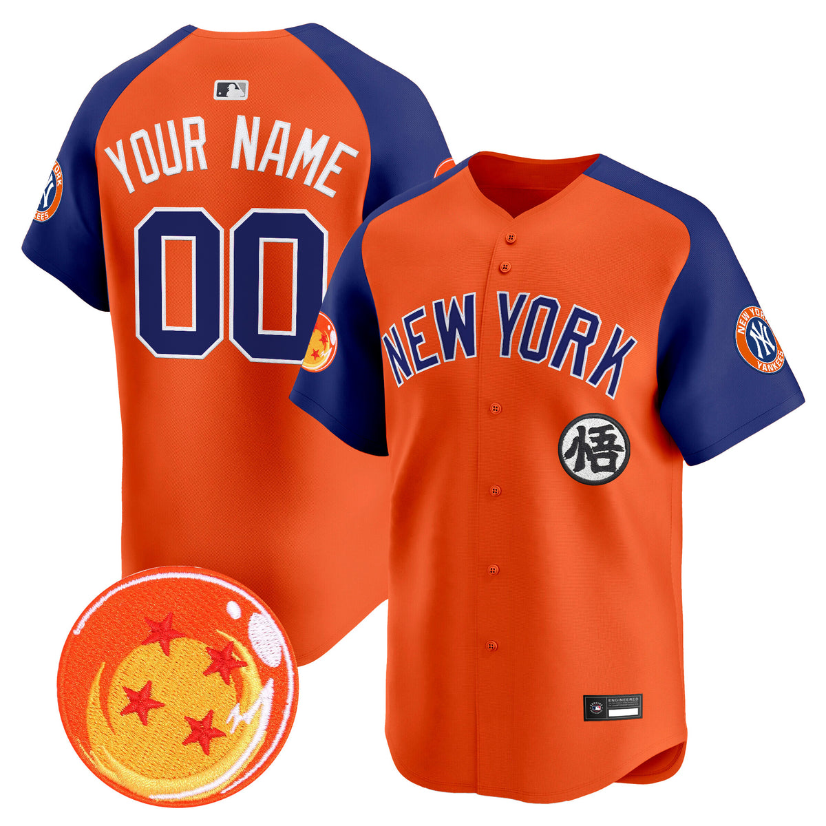 New York Yankees x Dragon Ball Vapor Premier Limited Custom Jersey - All Stitched