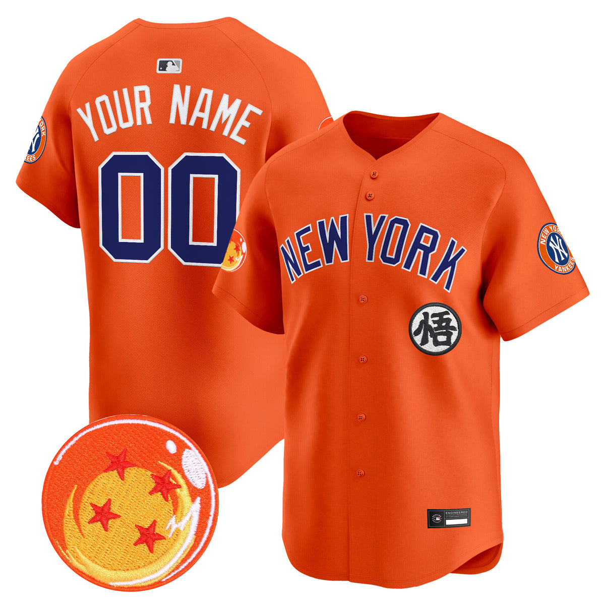 New York Yankees x Dragon Ball Vapor Premier Limited Custom Jersey - All Stitched
