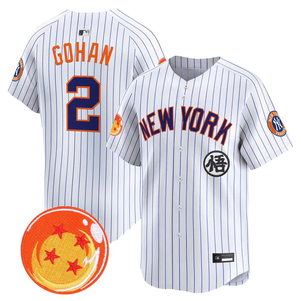 Men's New York Yankees x Dragon Ball Vapor Premier Limited Jersey - All Stitched