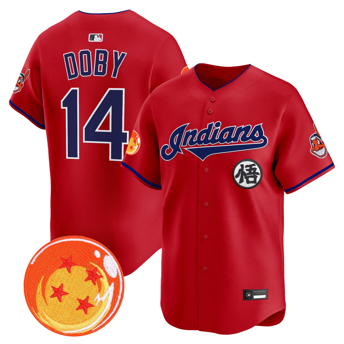 Men's Cleveland Indians x Dragon Ball Vapor Premier Limited Jersey - All Stitched