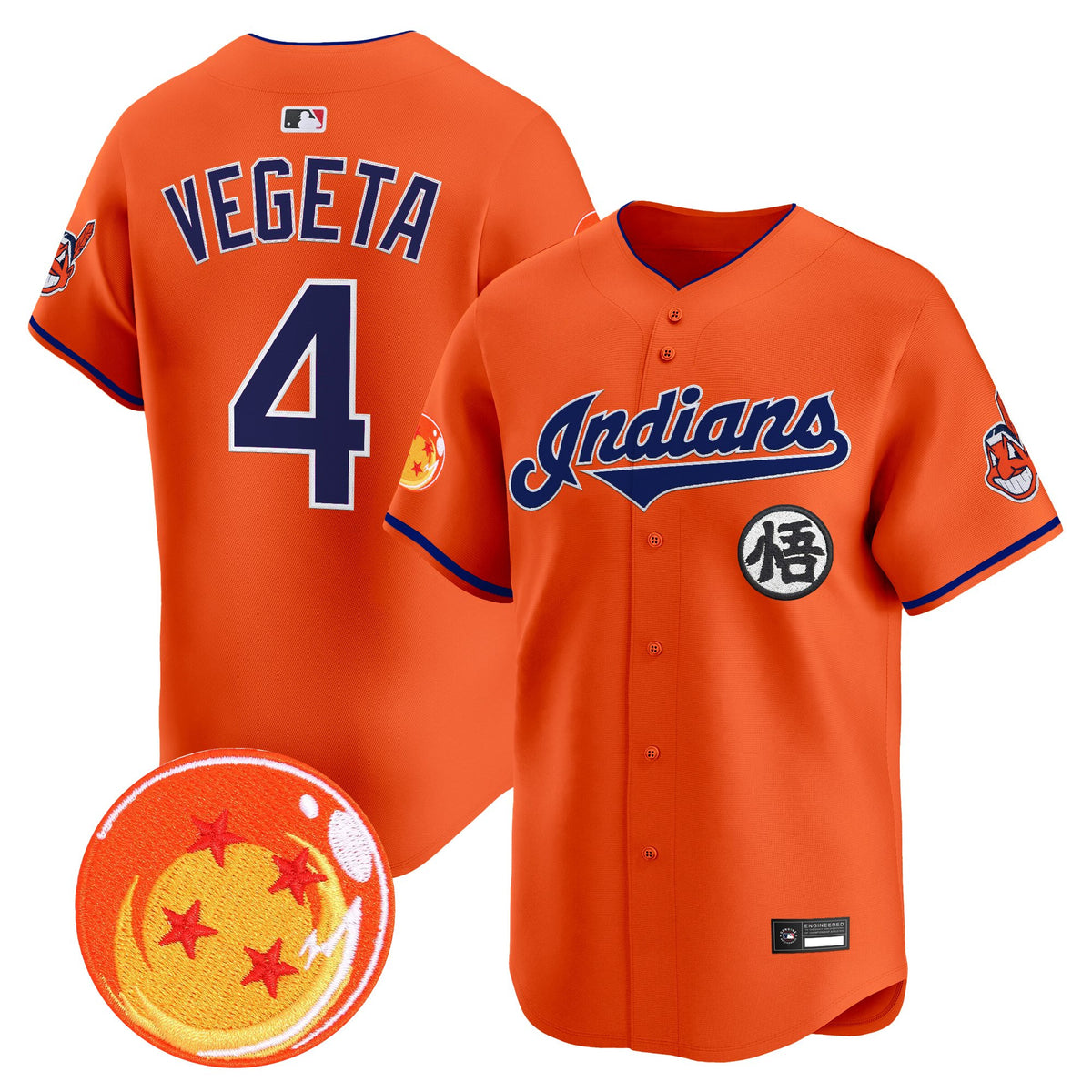 Men's Cleveland Indians x Dragon Ball Vapor Premier Limited Jersey - All Stitched