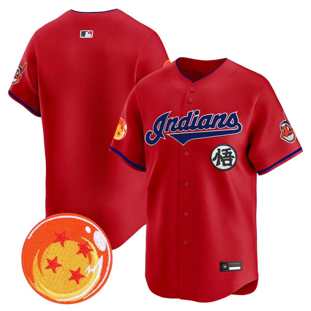 Men's Cleveland Indians x Dragon Ball Vapor Premier Limited Jersey - All Stitched