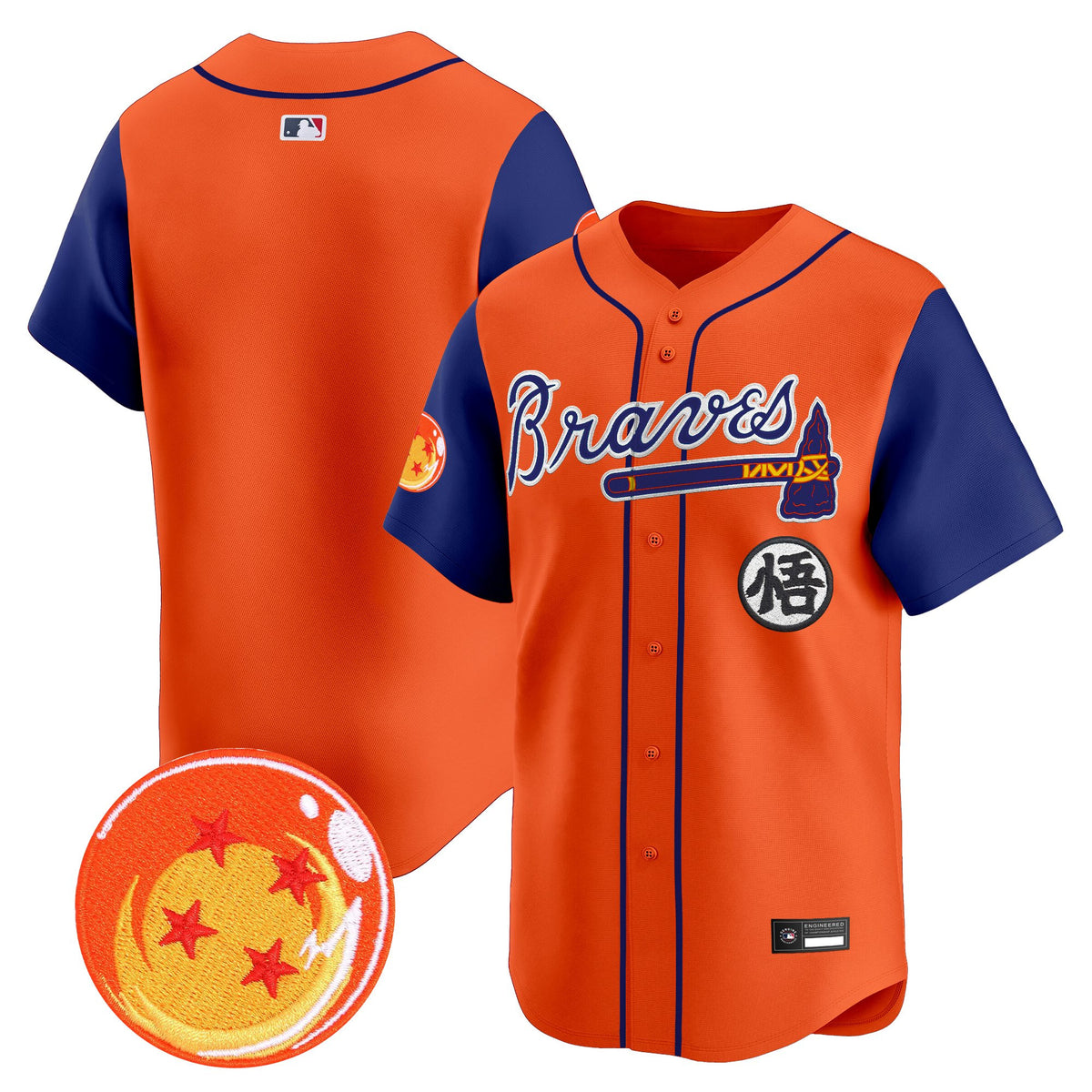 Men's Atlanta Braves x Dragon Ball Vapor Premier Limited Jersey - All Stitched